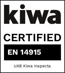 Kiwa certified mark for EN 14915, issued by UAB Kiwa Inspecta